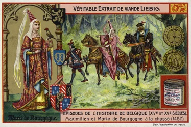 Maria Burgundzka i jej mąż, arcyksiążę Maksymilian austriacki, polowanie, 1482